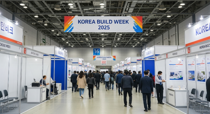 서울 코엑스에서 열리는 2025년 건축박람회를 소개하는 이미지입니다.