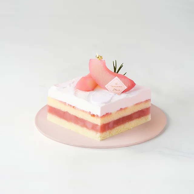 피치 생크림 케이크