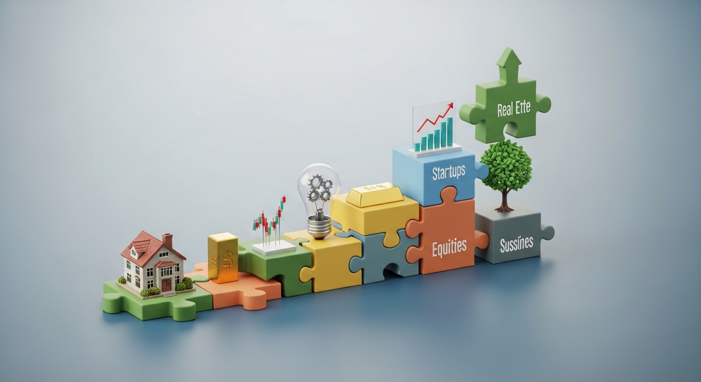 다양한 소액 투자 자산이 모여 큰 포트폴리오를 이루는 개념적인 이미지.