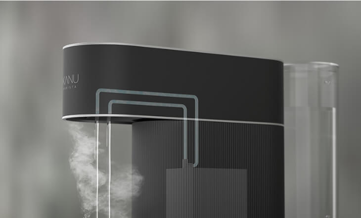 세척-기능을-활용중인-카누-커피머신