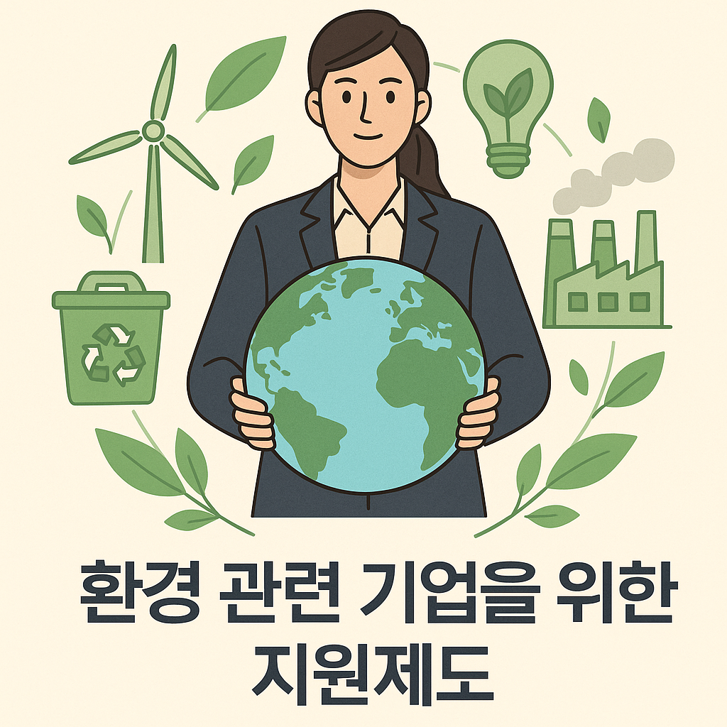 환경 관련 기업을 위한 지원제도 포스터 이미지