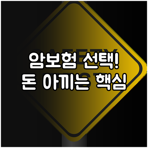 암보험 갱신형 비갱신형 선택 기준과 ..