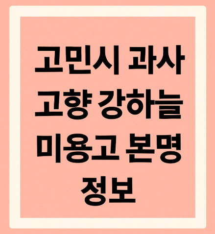 고민시 과사 고향 강하늘 미용고 본명 정보
