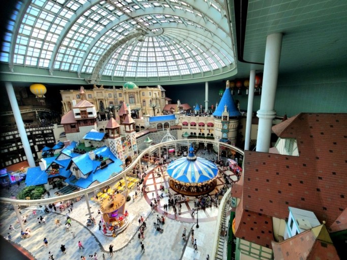 서울 롯데월드 내부 위에서 내려다본 전경