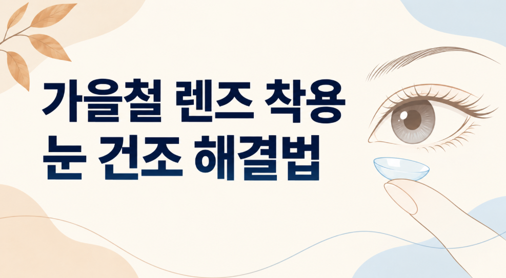가을철 렌즈 착용 눈 건조 해결법: 오후만 되면 뻑뻑한 이유와 관리법