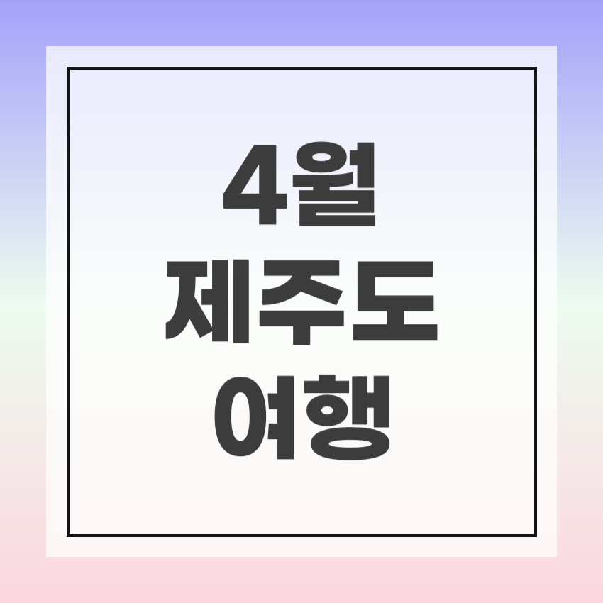 2025 제주도 4월 축제