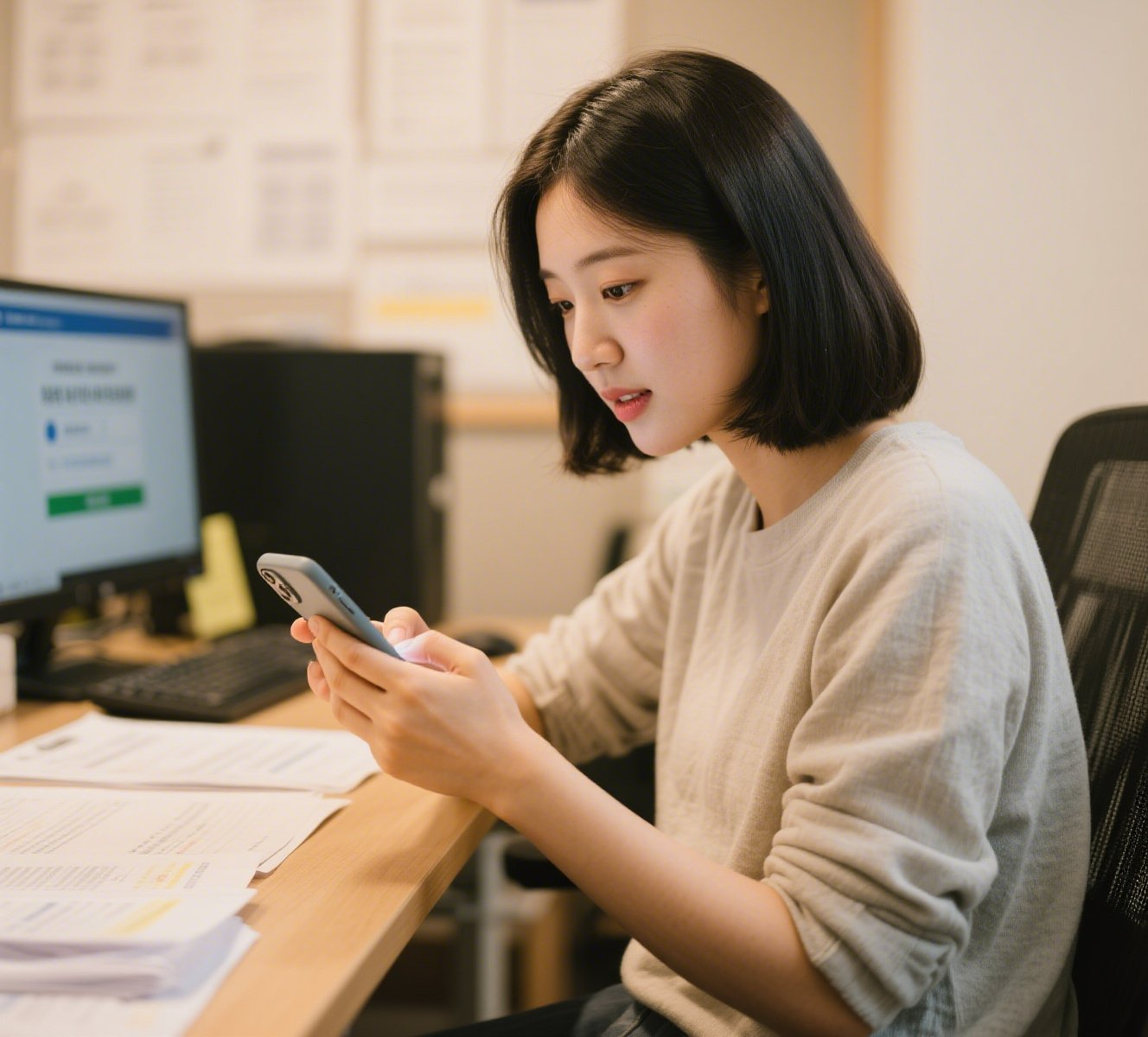 민생회복지원금 2차 신청하는 여성 사진