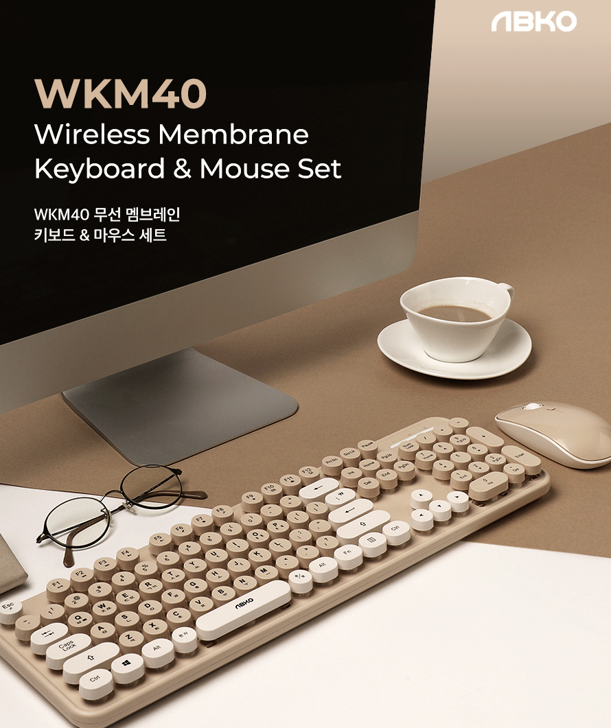 ABKO WKM40 무선 키보드 마우스 세트