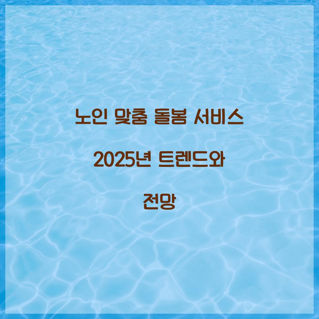 노인 맞춤 돌봄 서비스