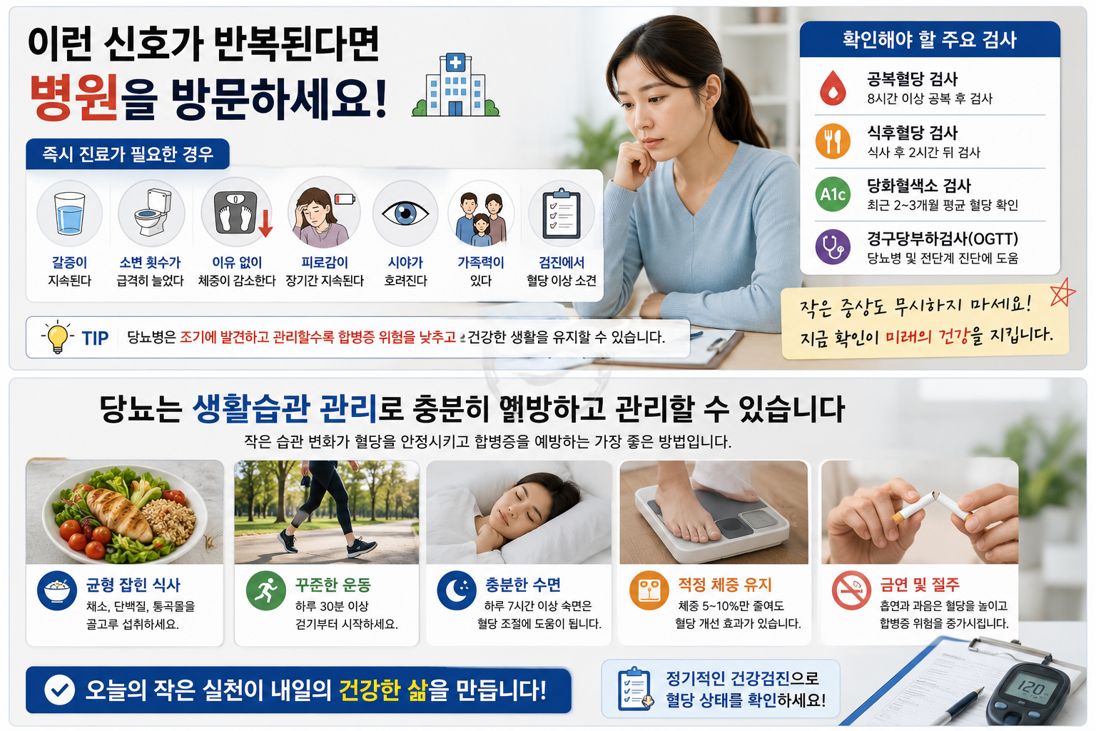 병원을 방문해야 하는 신호