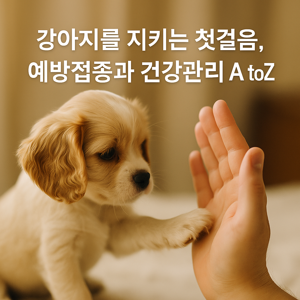 강아지 건강관리하는 이미지