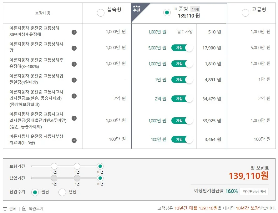 오토바이-운전자보험-비교견적
