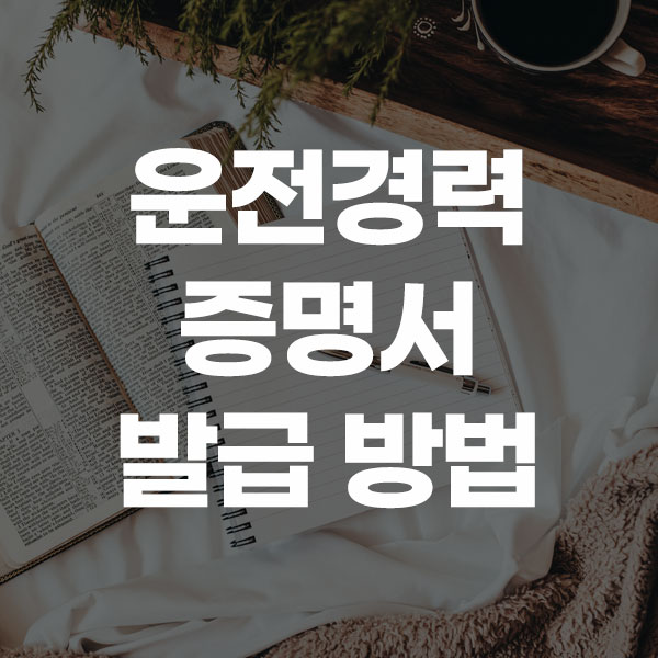 운전경력 증명서 발급 방법