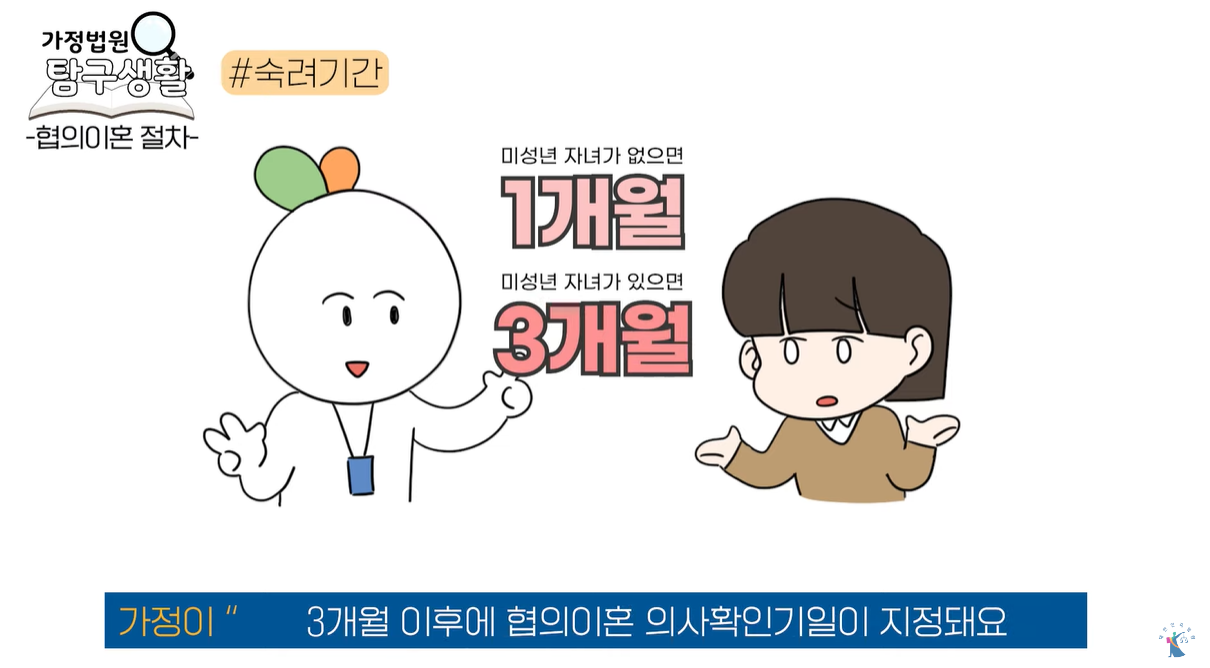 숙려기간 1개월 3개월