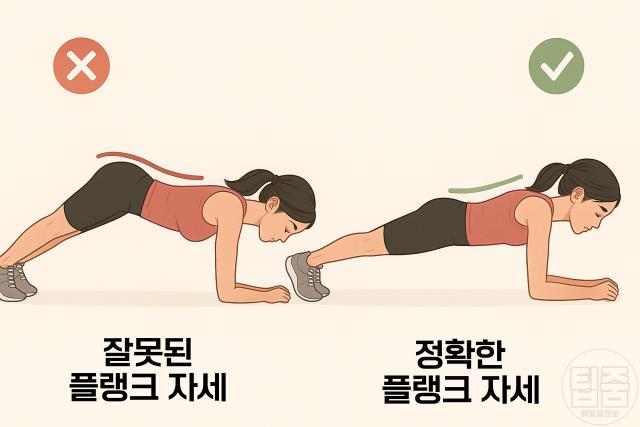 헬스장 초보 실수 플랭크 자세