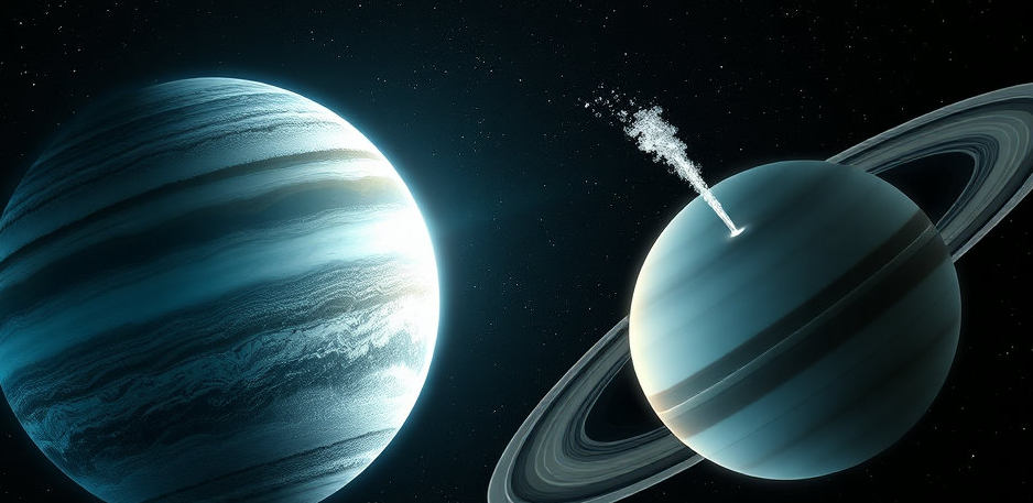 목성과 토성의 행성 이미지