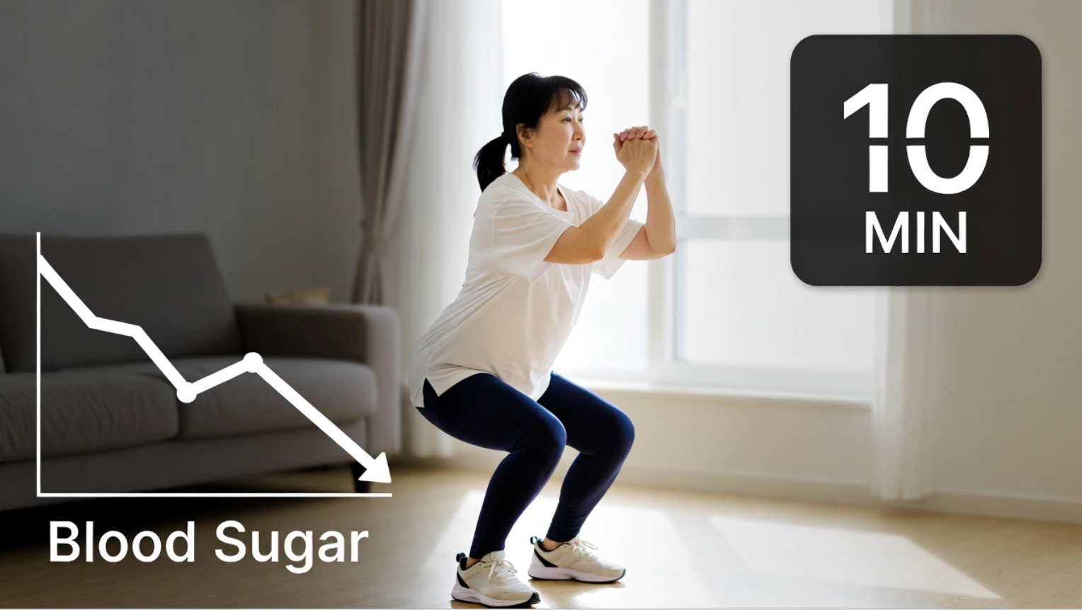 혈당 연소 효율을 높이는 10분 실내 운동 예시 이미지
