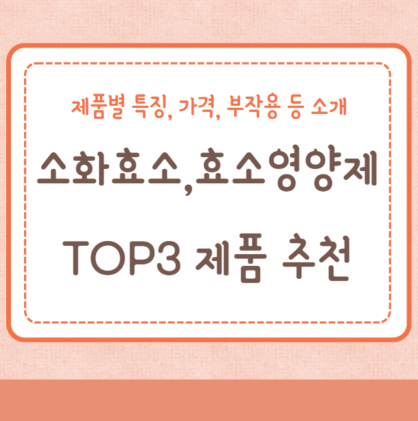 소화효소&#44; 효소영양제 TOP3 제품 추천&#44; 부작용&#44; 가격 등 소개