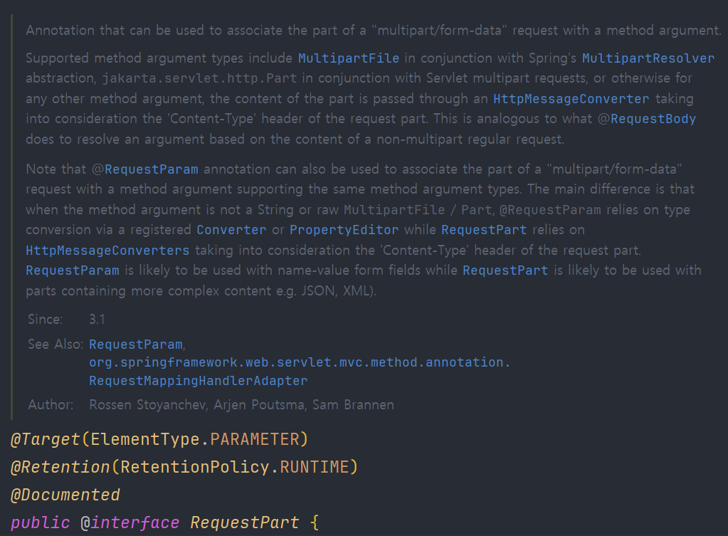 RequestPart explanation
