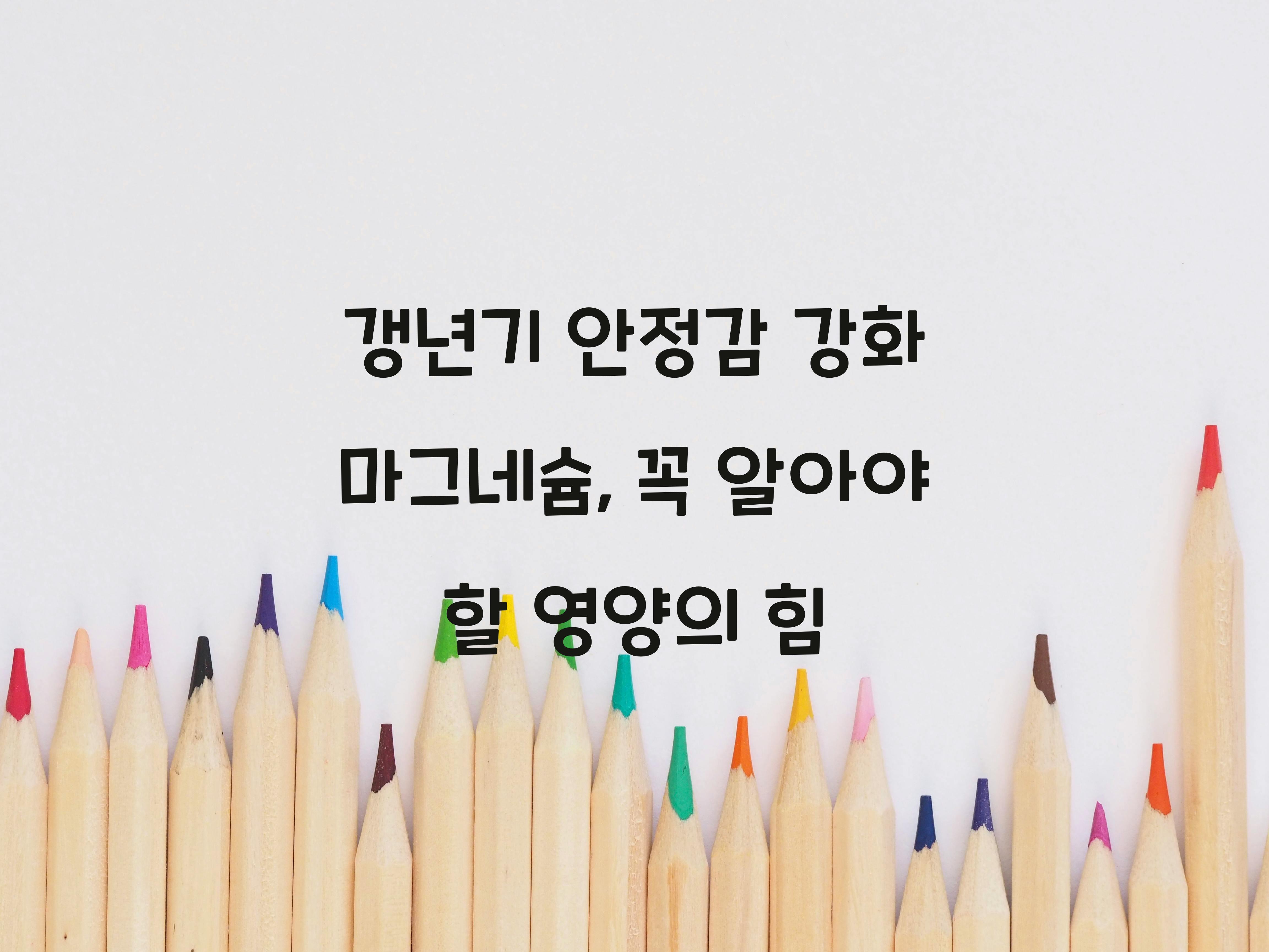 갱년기 안정감 강화 마그네슘