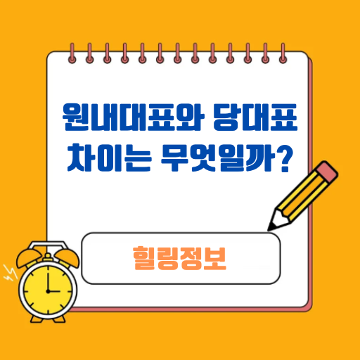 원내대표와 당대표 차이는 무엇일까?