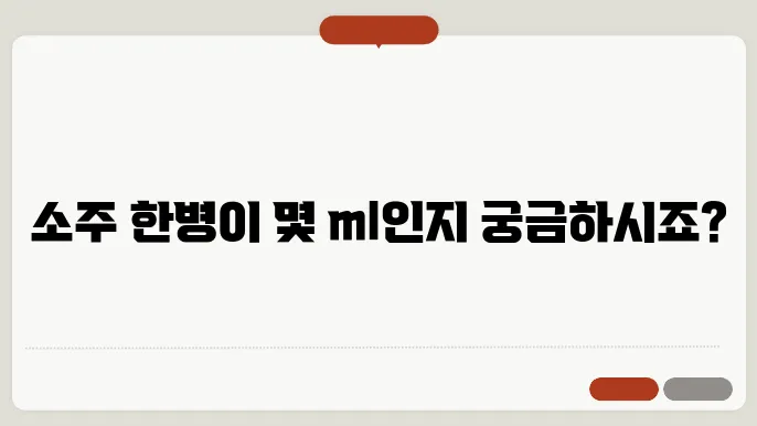 소주 한병 ml