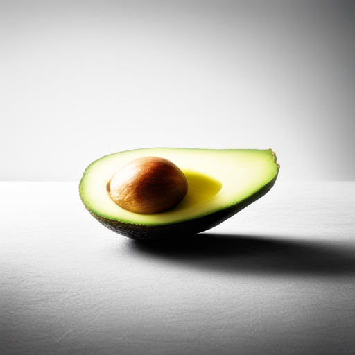 하얀 책상 위에 있는 아보카도 그림입니다.