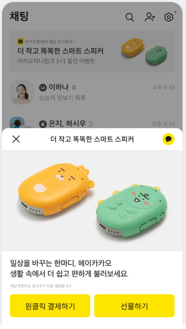 카카오 비즈니스 광고 활용