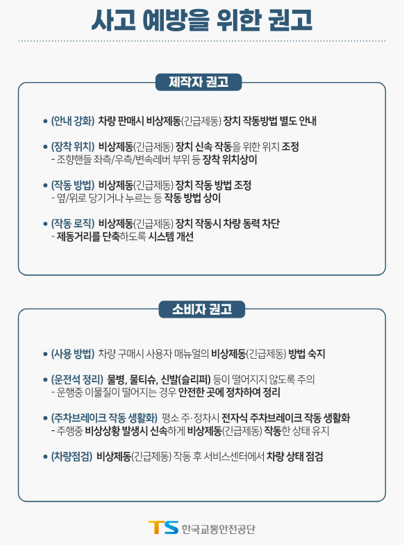 사고 예방을 위한 권고