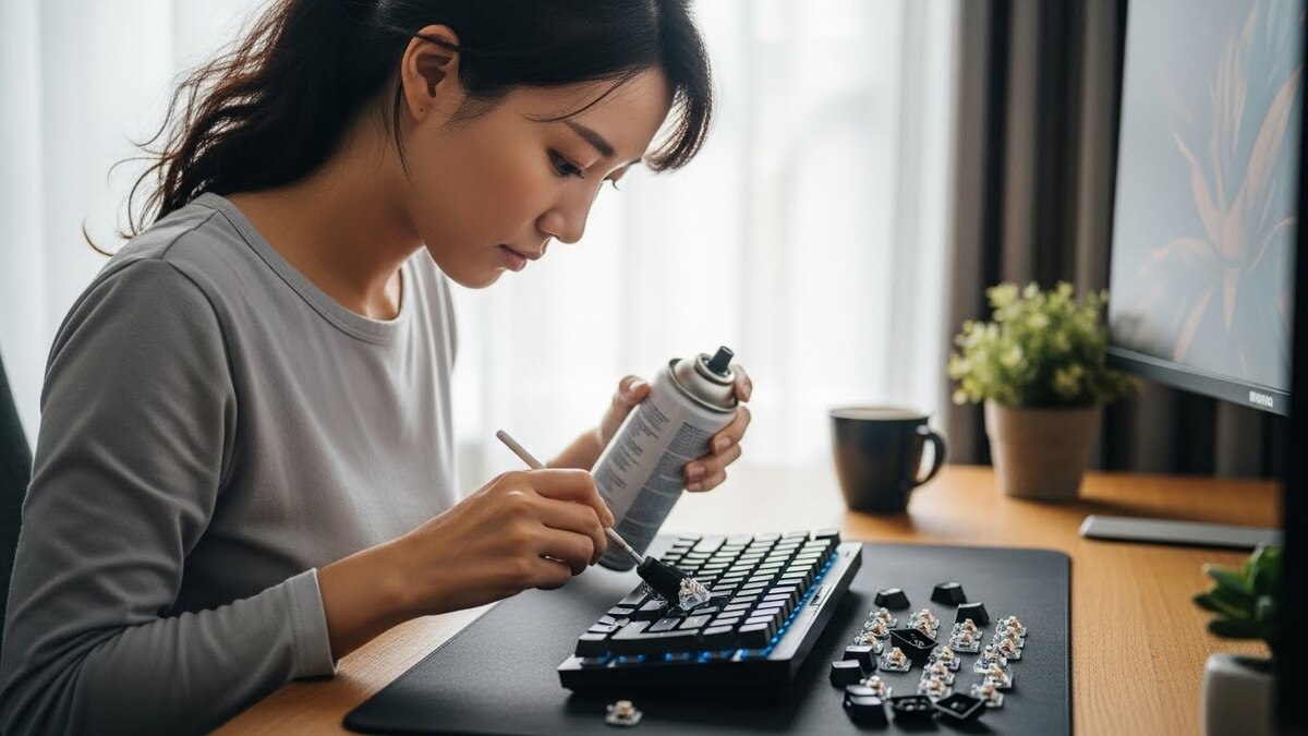 ๋ฌด์ ํค๋ณด๋ ์ฒญ์ํ๋ ์ฌ์ฑ