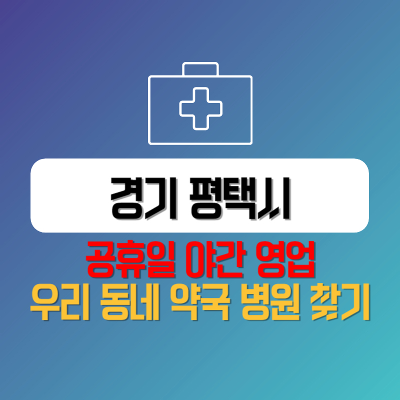 경기 평택시 공휴일 야간 영업 우리 동네 약국 병원 찾기