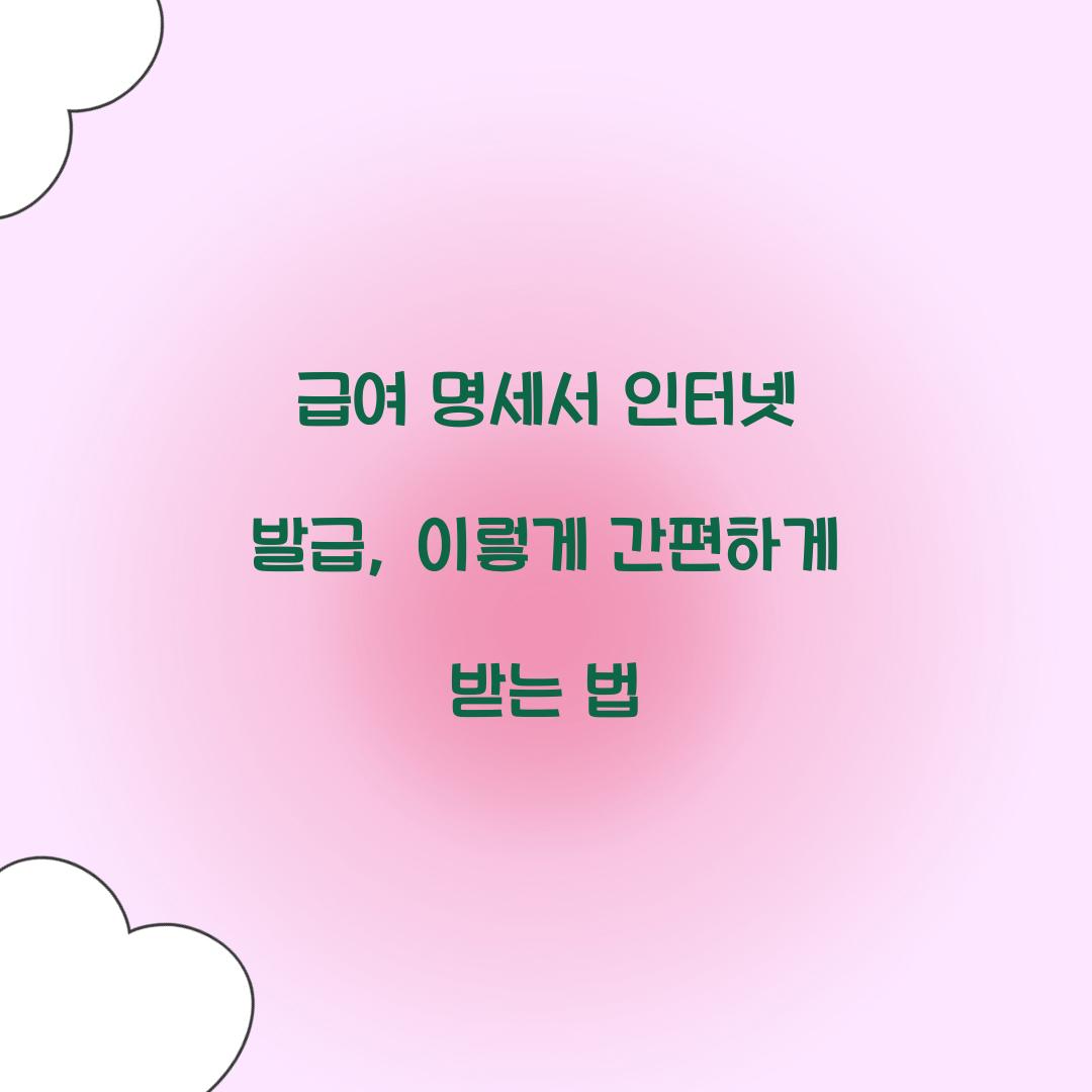 급여 명세서 인터넷 발급