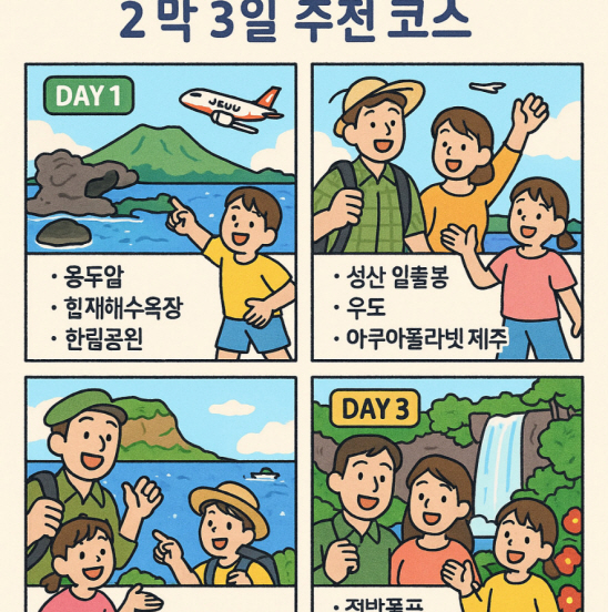 제주도 가족여행 코스 추천 – 2박 3일 완벽 가이드