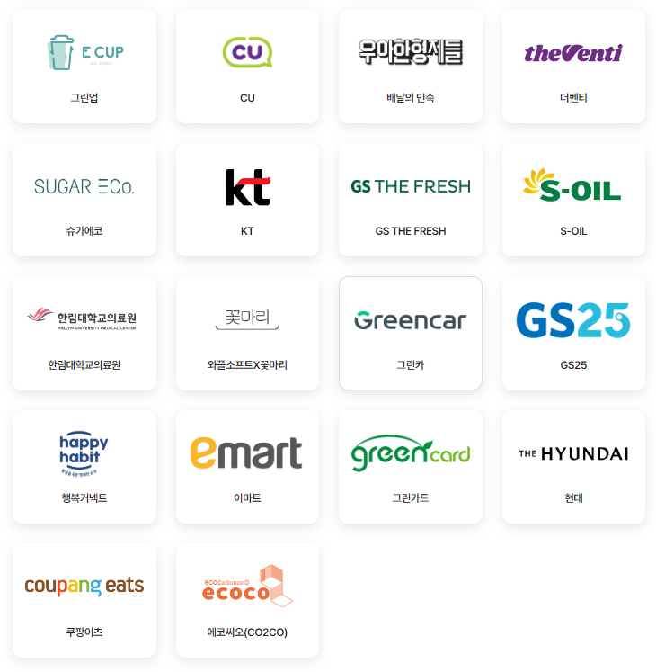 탄소중립 실천포인트 참여 기업 18개