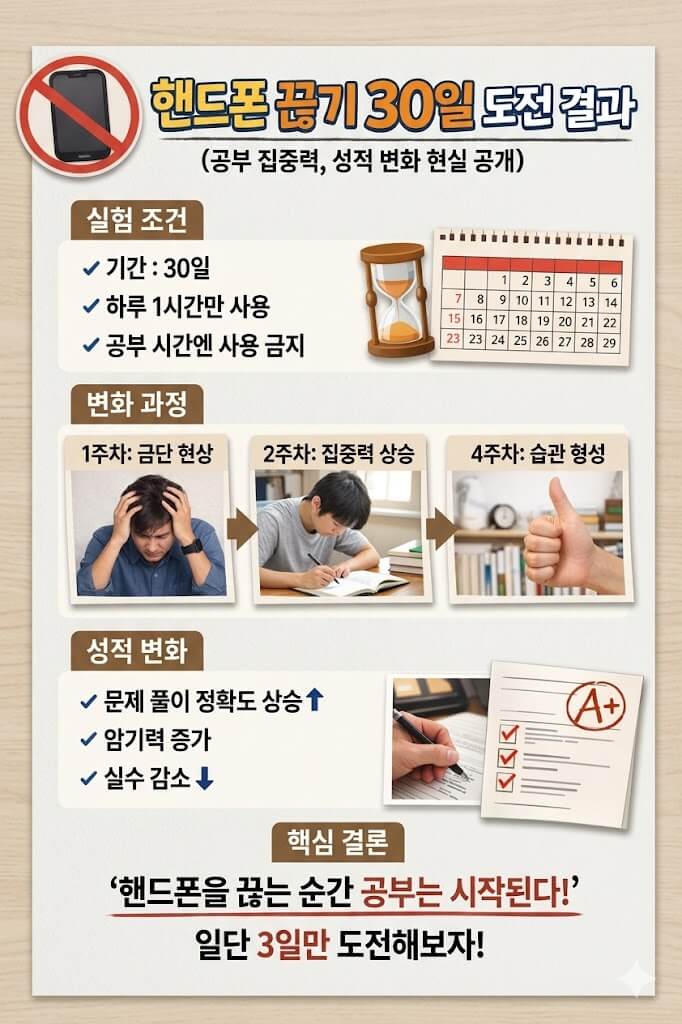 핸드폰 끊기 30일 도전 결과