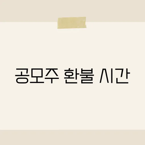 공모주 환불 시간, 오전 10시 전 완료?