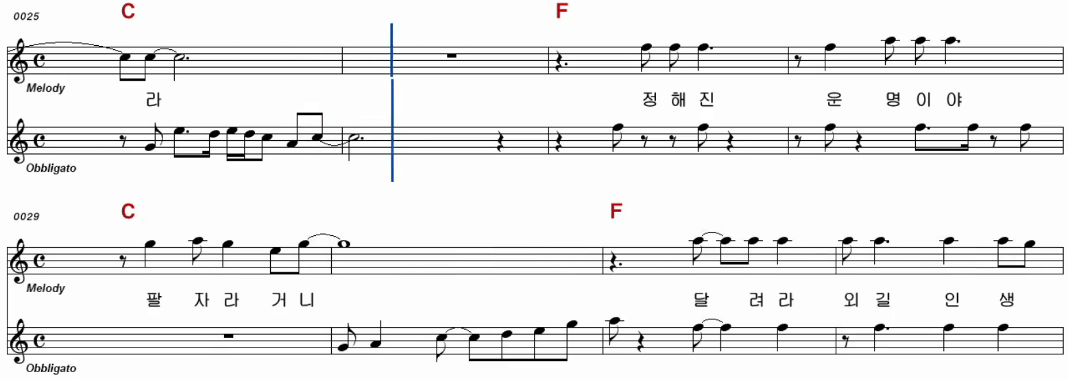 김양 우지마라 악보