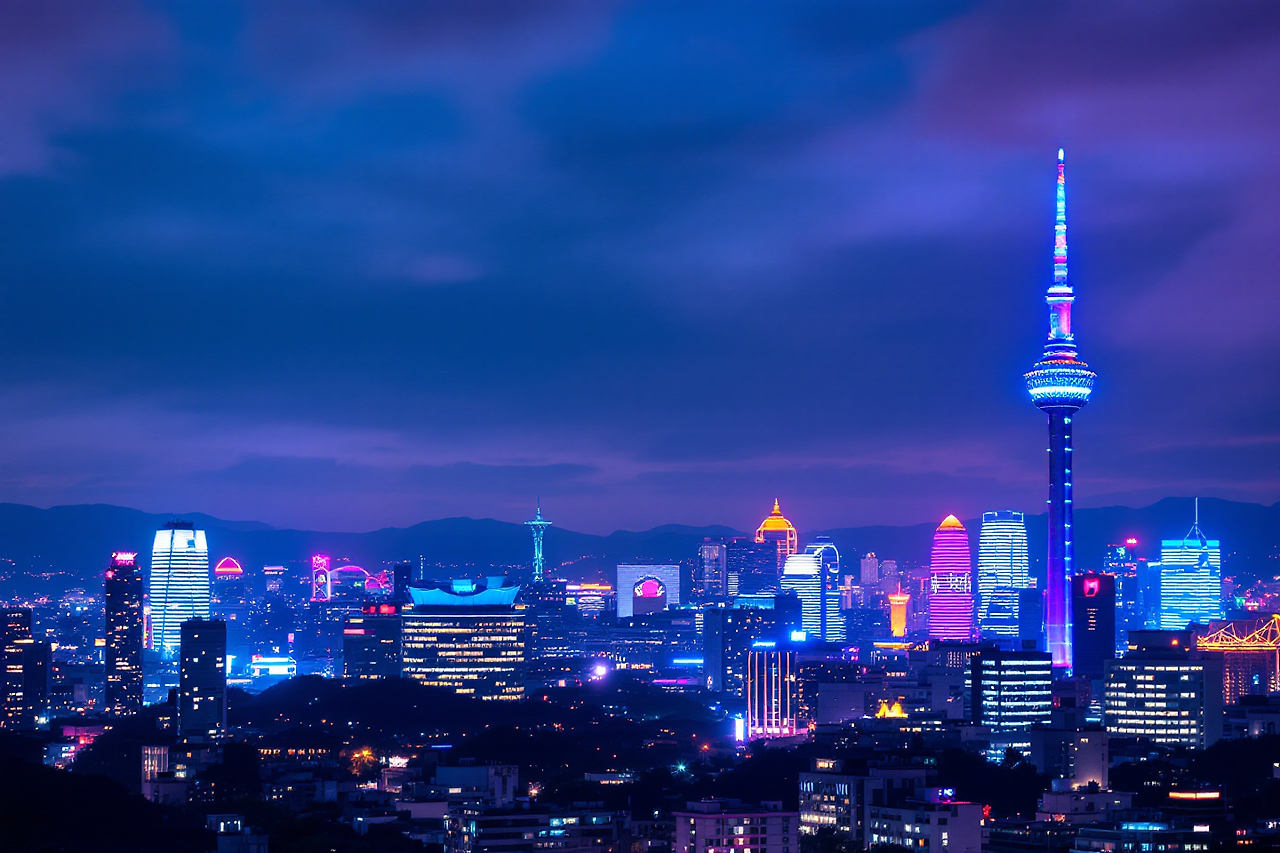 남산타워의 밤풍경