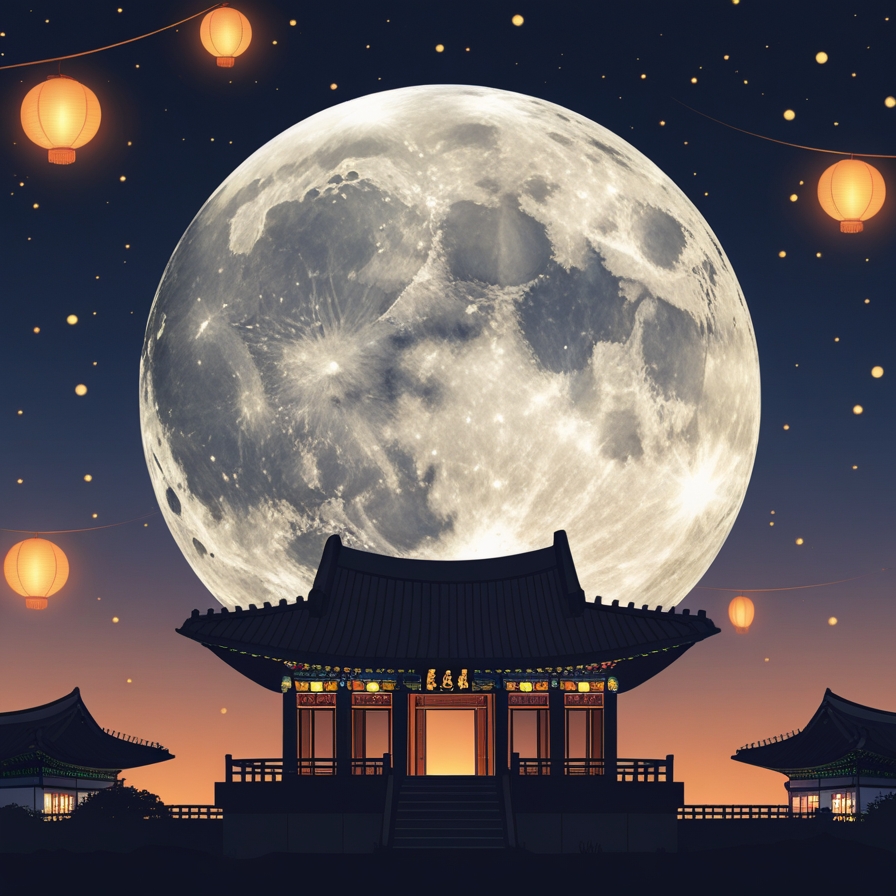 한가위 일러스트