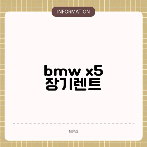bmw x5 장기렌트