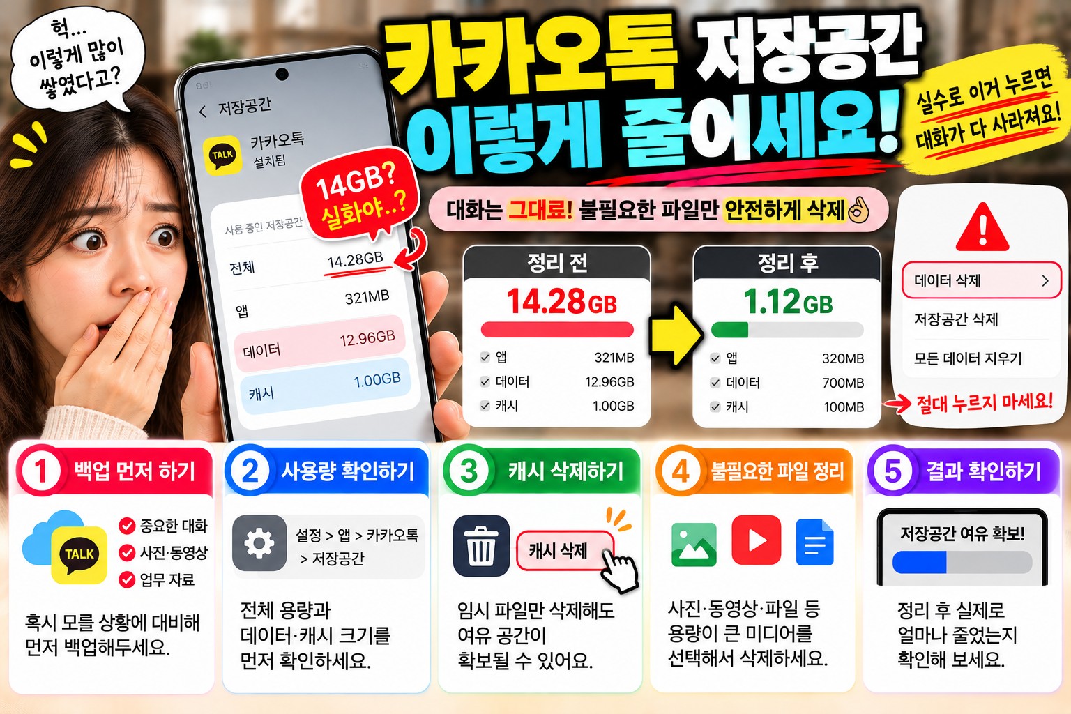 카카오톡용량줄이기