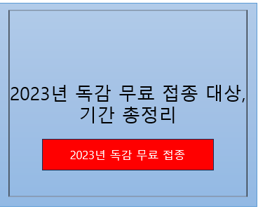 2023년 독감 무료 접종 대상, 기간 총정리