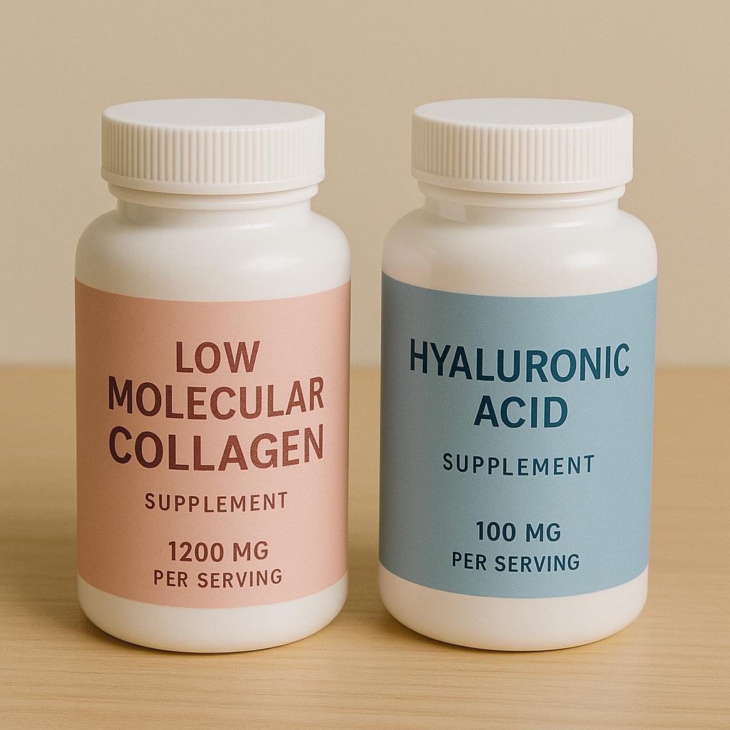 저분자 콜라겐과 히알룰론산 영양제 예시