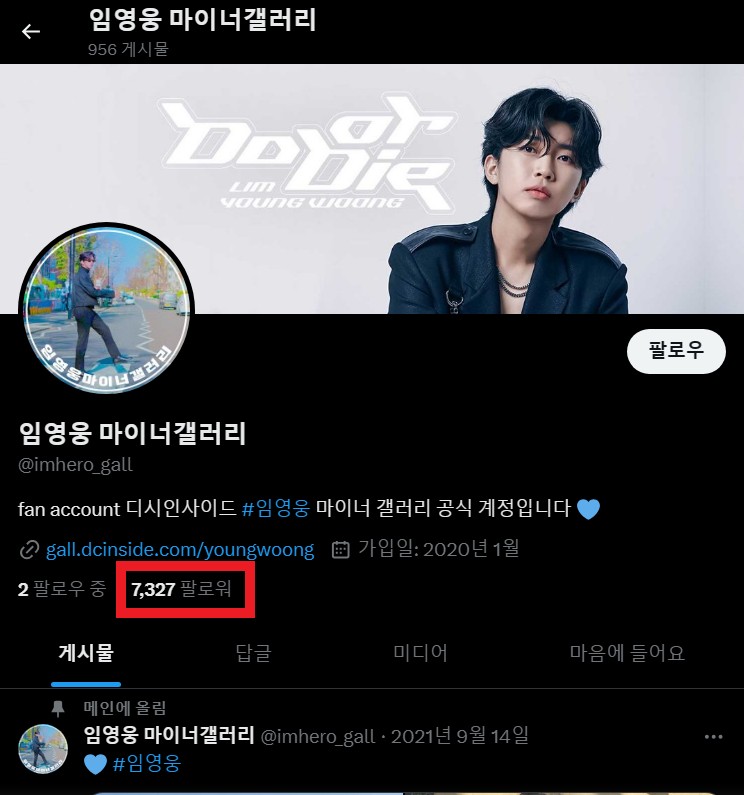 임영웅 마이너 갤러리 트위터