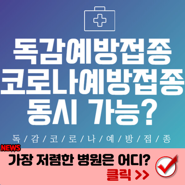 독감예방접종과 코로나백신예방주사 동시 가능 썸네일
