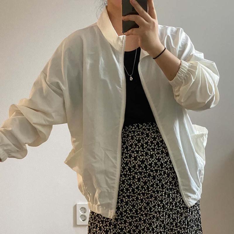 여성 얇은 바람막이 숏 점퍼 봄 여름 점퍼 블루종