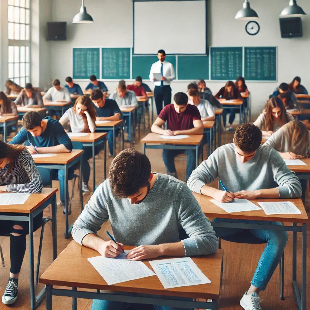 대학생 시험보는 이미지