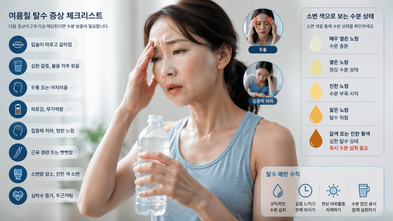 수분보충: 여름철 탈수 증상 체크리스트