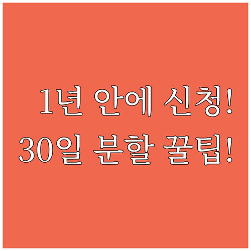 출산휴가 급여 신청 일정: 30일 분..