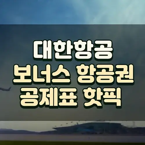 대한항공-마일리지-항공권-공제표-성수기-보너스-핫픽